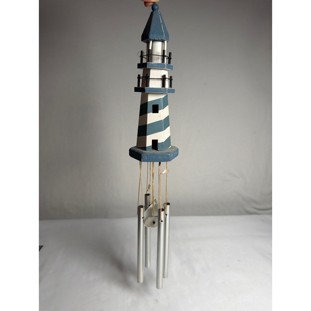 Vintage Nautical Lighthouse Wind Chime Unisex OS Blue Good